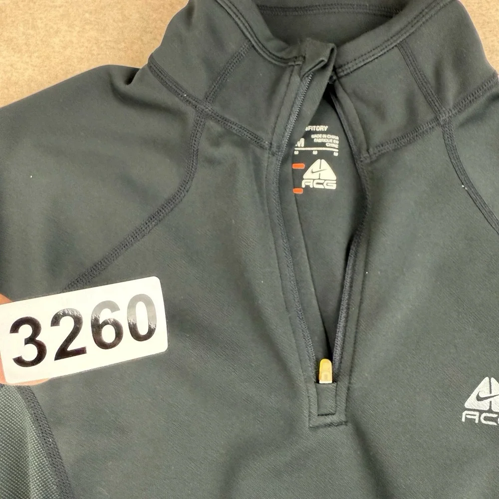 Nike ACG FITDRY Pullover Shirt Women M Black Outdoor Hiking Athletic Top 1/4 Zip